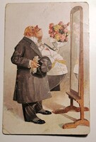 A polgár, aki önmagába szerelmes” humoros levelezőlap.