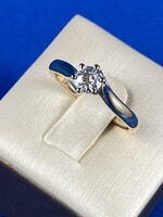 Sárga arany gyűrű 0,50 ct. Briliáns kővel!