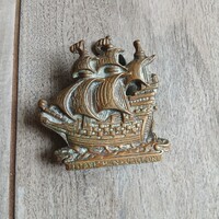 Pazar régi réz ajtó kopogtató (7x6,5x2,3 cm)