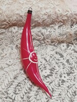 Régi üveg karácsonyfa dísz, hold, 14 cm