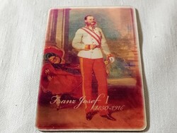 Hűtőmágnes 8,5x5,5cm lenticular Ferenc Jóska és Wittelsbach Erzsébet Sisi