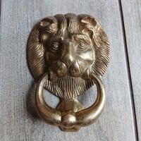 Csodás régi réz oroszlános ajtó kopogtató