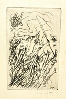 Borsos Miklós (1906-1990): Forradalom - jelzett művészi rézkarc ritkaság, 1975