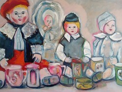 Darmo Éva : A múlt túlélői ( babák a polcon)