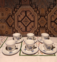 6 DB NÉMET PORCELÁN KÁVÉS CSÉSZE ÉS ALJ-EVERSBERG (G32)