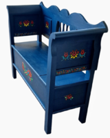 Népi karos lóca fa láda , karosláda,  karfás pad felnyitós karos pad l