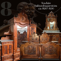 Angyalos kastély hálószobabútor 19. század első feléből bölcsővel