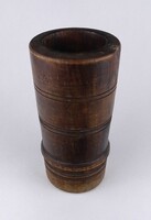 1X452 Antik faragott fa mozsár 28 cm