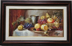 AKCIÓ !!  Szignózott (Czinege Zsolt) csendélet 58x43cm Nagyon szép