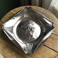 Régi szecessziós fém színű réz kínáló Argentor jelzéssel