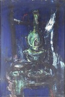 1W847 Kapcsa János : Csendélet petróleumlámpával 70 x 49.5 cm