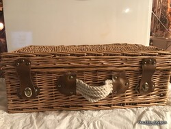 PIKNIK KOSÁR - ALKUKÉPES - ANGOL - FŰZFA - 56 x 31 x 21 cm - EXKLUZÍV - HIBÁTLAN