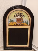 Vintage Stílusú 3D Fa Kocsma / Saloon Tábla - Krétatáblával (60x40 cm)