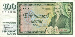 100 krónur korona 1961 mars 20. 1981 Izland signo 48