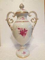 Herendi apponyi  dekoros , fedeles váza , 38 cm