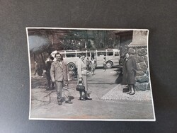 Régi fotó 1960 MÁVAUT kirándulás Ikarus autóbusszal, vintage magyar fotó Buják felirattal