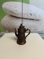 Bronzírozott Fém Díszes Fedeles Kiöntő A178
