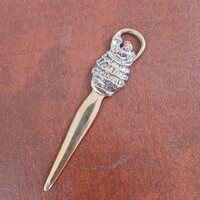 Szép régi réz levélbontó (10,3x2.2 cm)