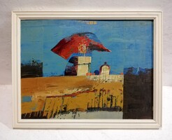 BARTOS JENŐ (Zabola 1945-) - HORTOBÁGYI EMLÉK (60x80cm, olaj)