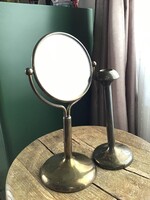 Régi iparművészeti Murányi jelzéssel tükör és gyertyatartó