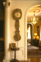 Csodaszép, gazdagon díszített hatalmas réz fali óra, ingák nélkül 143 cm, órás ellenőrizte, jól műkö