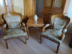 Antik Neo-Biedermeier Szalon garnitúra (2 karosszék + 2 szék) cseresznyefából