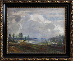 Magyar Mannheimer Gusztáv - Esős táj Nógrádban