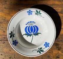 Régi Wilhelmsburg szőlős hagymás és virág mintás keménycserép Fali tál