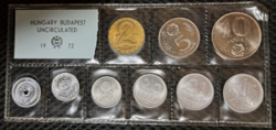 1972. pénzforgalmi sor ritka 5 fillérrel, 50 fillérrel és 1 forinttal csak 50.000 darab !! UNC (112)