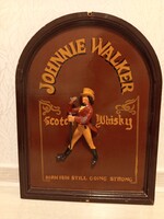 Klasszikus Johnnie Walker Scotch Whisky fali tábla, fából készült,3D-s.. 40*30 cm