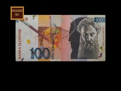 100 TOLÁR - SZLOVÉNIA - 1992 - Richard Jakopic' festőóriás képmásával.