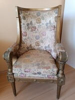 Antik XVI. Lajos / Copf stílusú Bergère Fotel, 1800-as evekbol, karpit felujitando