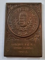 Horthy-kori sportplakett – Magyar Tekéző Szövetség, 1934 / 1941–42