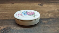 Hollóházi Hajnalka mintás porcelán ékszertartó bonbonier 4 x 9 cm
