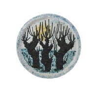 M. Kiss Katalin Iparművész samott kerámia falitányér - 01085