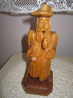 Régi Füstölő, fa figura,  dekoráció.