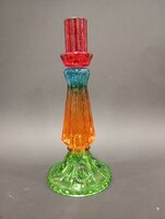 Szìnes , üveg gyertyatartò