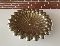 Régi hólyagos fém asztalközép kínáló tál,gyümölcskínáló