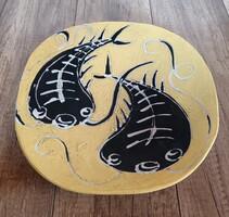 Gorka Lívia kerámia tál / falitál halakkal