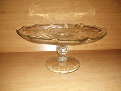 Antik üveg talpas tortatál sütemény kínáló asztalközép