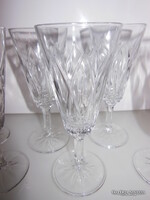 KRISTÁLY - POHÁR - PEZSGŐS - 6 db - KRISTÁLY - 15 x 6,5 cm - OSZTRÁK - HIBÁTLAN