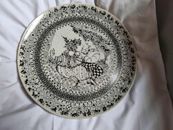 Rosenthal Björn Wiinblad design porcelán évszakok sorozat TAVASZ, fali tányér, 35 cm.