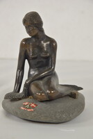 Vintage kis hableány Copenhagen bronz szobor A295