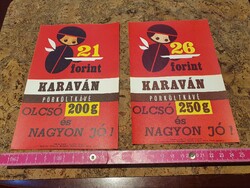 Retro nagyméretű karaván kávés címkék együtt mokka instant konzum skála szocreál