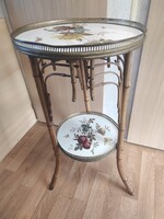 Bambusz asztalka fajansz berakással