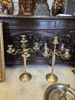 Nagyméretű réz gyertyatartó párban