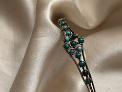 Antik szecessziós ezüst türkiz karperec 1890 körül.