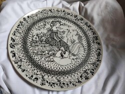 Rosenthal Björn Wiinblad design porcelán évszakok sorozat ŐSZ, fali tányér, 35 cm.
