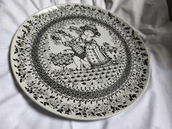 Rosenthal Björn Wiinblad design porcelán évszakok sorozat NYÁR fali tányér, 35 cm.
