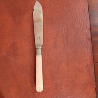 Csodaszép régi ezüstözött halkés/kenőkés (20,6x2,3 cm)